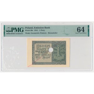 1 złoty 1941 - bez numeracji, skasowany