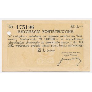 Contribution Assignment, 1 zloty, 1942 – from the Lucow collection