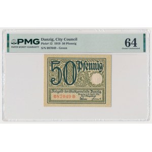 Gdańsk, 50 fenigov, 1919 – zelené