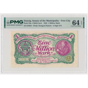 Gdańsk, 1 million marks, 1923—5 digits