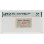 Gdańsk, 10 pfennigs, 1923—October—KOGA and coat of arms in the watermark