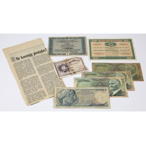 Set of Polish and foreign banknotes, including 1 zł from 1919 (8 pieces)