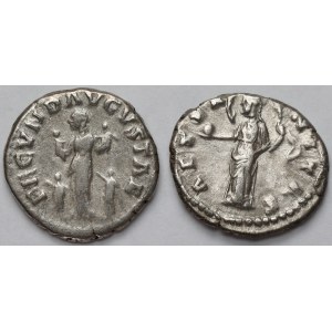 Empire romain, Faustine Ire l'Aînée (138-141 apr. J.-C.) et Faustine II la Jeune (161-175 apr. J.-C.) – Deniers, Rome – lot (2 pièces)