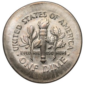 USA, 10-Cent-Münze aus dem Jahr 2000, Philadelphia – breit geprägt