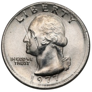 USA, 1/4 dollar, 1977, Philadelphia - off-center