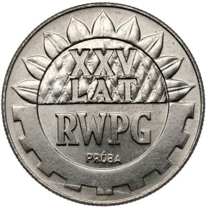 Próba NIKIEL 20 złotych 1974 RWPG - tło z 'ziarnem'