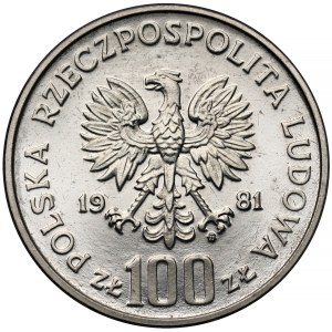 Zkušobná minca NIKEL 100 zlotých 1981 Sikorski – na prednej strane