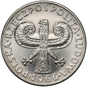 1966 10 zlotych Nickel Trial Coin, Small Column