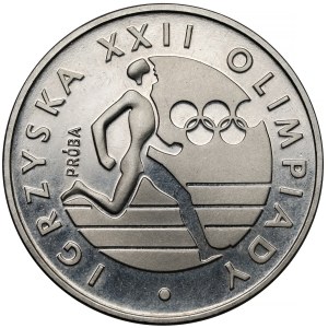 Próba NIKIEL 100 złotych 1980 XXII Olimpiada - biegacz