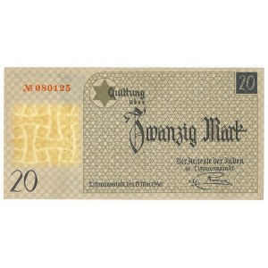 Łódź Ghetto, 20 marks, 1940—with watermark—RARE