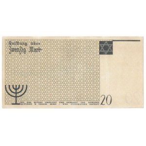 Łódź Ghetto, 20 marks, 1940—with watermark—RARE