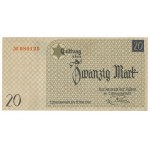Łódź Ghetto, 20 marks, 1940—with watermark—RARE