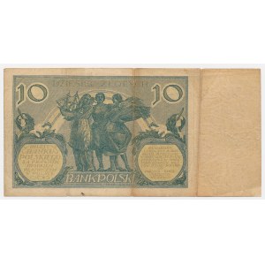 10 zlotych, 1926 – Series D – dates in the watermark