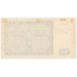 One-sided TEST PRINT, 500 zlotych, 1947 - A 000000 - obverse only - RARE