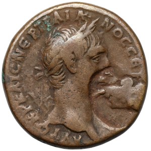 Trajan (98–117 CE) Syria, Antioch, AE26 — overstamped