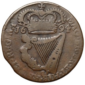 Ireland, William and Mary II, 1/2 penny, 1694