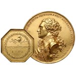 BUXHÖVDEN: A unique medal and token in GOLD, Warsaw, 1795.