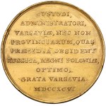 BUXHÖVDEN unikatowy medal i żeton w ZŁOCIE, Warszawa 1795 r.