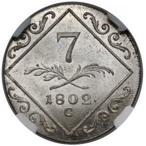 Austria, Francis II, 7 kreuzer, 1802 C, Prague