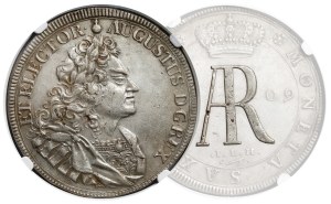 August II Mocny, Talar 1709 ILH, Drezno - MONOGRAM - rzadkość