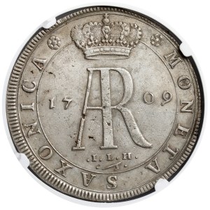 August II Mocny, Talar 1709 ILH, Drezno - MONOGRAM - rzadkość