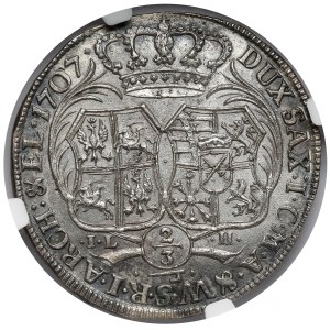 August II the Strong, Gulden (2/3 thaler) 1707 ILH, Dresden - Coselgulden