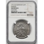 August II Mocny, Gulden (2/3 talara) 1711 ILH, Drezno - RZADKI