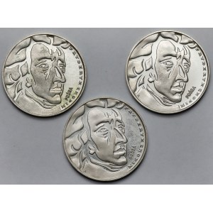 Monete d'argento da 50 zloty del 1972 con Chopin - set (3 pezzi)