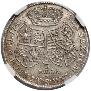 August III Sas, Gulden (2/3 talara) 1741 FWóF, Drezno