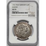 August III Sas, Gulden (2/3 talara) 1741 FWóF, Drezno