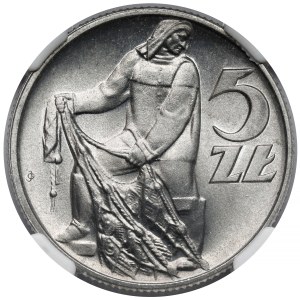 5 zlotych, 1959, Fisherman