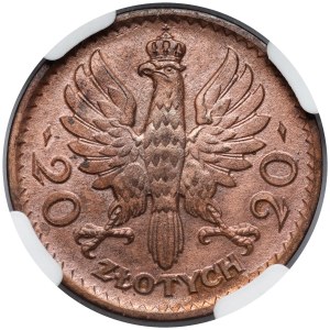 Próba BRĄZ 20 złotych 1925 Głowa Kobiety - ex. Karolkiewicz