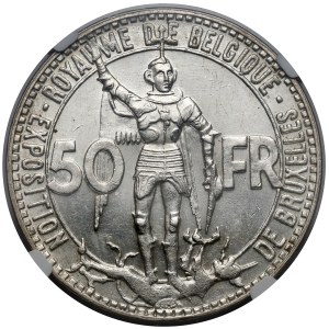 Belgia, 50 franków 1935 Wystawa - napis francuski