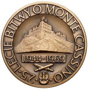 Medaille zum 25. Jahrestag der Schlacht um Monte Cassino 1944–1969