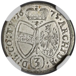 Austria, Leopold I, 3 kreuzer, 1675, Hall