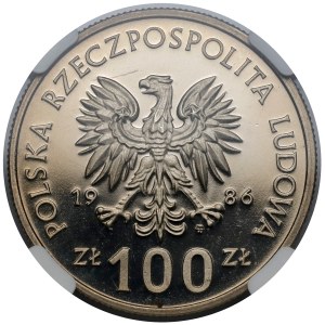 Spiegelprägung 100 Złoty 1986 Władysław I. Łokietek
