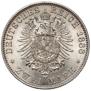 Prusy, Fryderyk III, 2 marki 1888-A, Berlin