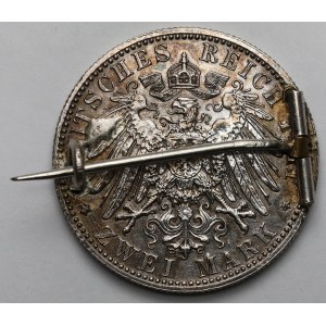 Bavaria, 5 marks 1911-D - birthday commemorative coins - in the form of a brooch