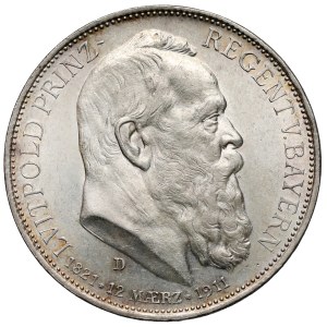 Bawaria, 3 marki 1911 D, Monachium - urodzinowe