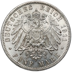 Bavaria, 5 marks, 1911 D, Munich - Birthday