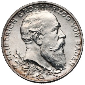 Baden, 2 marki 1902, Karlsruhe - 50-lecie panowania