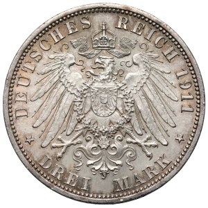 Schaumburg-Lippe, 3 marks 1911 A, Berlin - posthumous