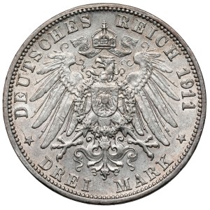Baden, 3 marky 1911 G, Karlsruhe