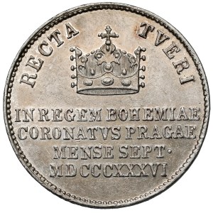 Rakúsko, Ferdinand I., korunovačný žetón z roku 1836 – za kráľa Čiech