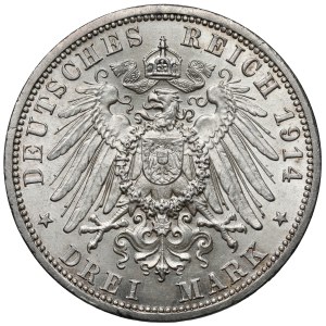 Anhalt-Dessau, 3 marki 1914 A, Berlin - srebrne gody