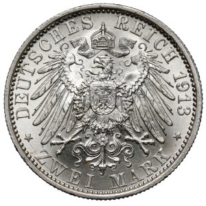 Prussia, 2 marks 1913 A, Berlin—25th Anniversary of the Reign