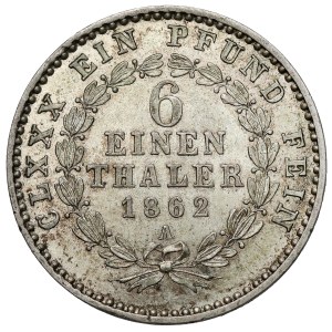 Anhalt-Bernburg, 1/6 thaler, 1862 A