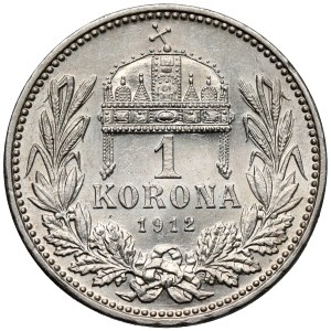 Hungary, Franz Joseph I, 1 korona, 1912