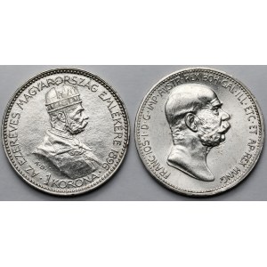 Rakúsko-Uhorsko, František Jozef I., 1 koruna z rokov 1896 a 1908 – sada (2 ks)