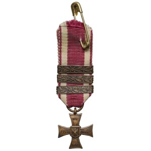 Zweite Polnische Republik, Tapferkeitskreuz 1920 – Miniatur mit drei Beschlägen